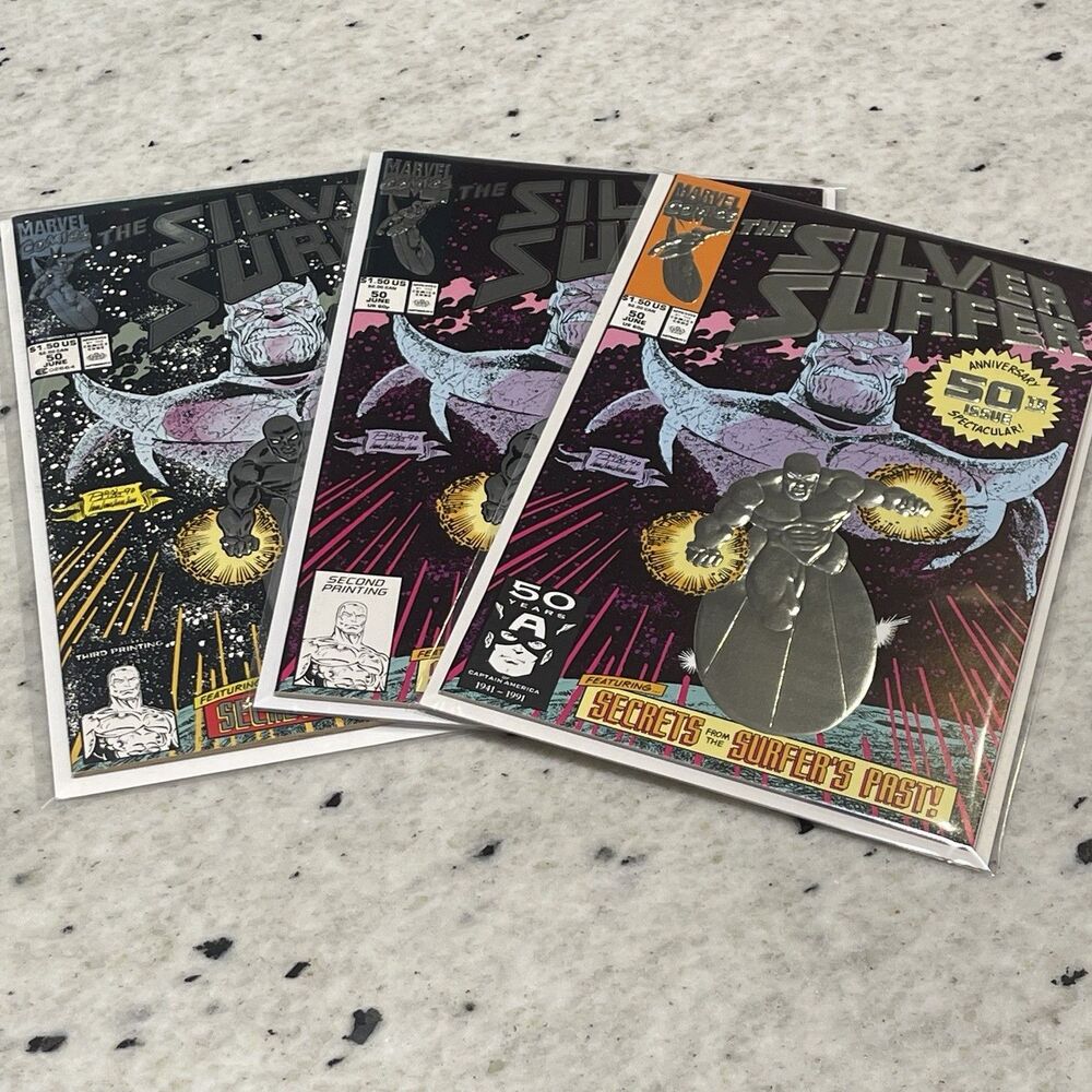 The Silver Surfer #50 Marvel 1991 Printing 1st 2nd 3rd High Grade Comic Book Lot